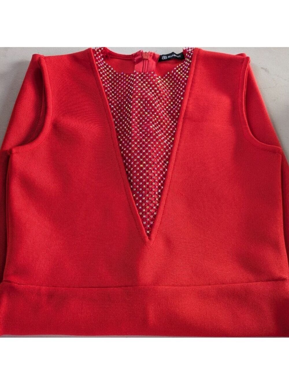 New Beautiful Bella Barnett Dress, red color, size Large, bodycon. - Picture 11 of 14